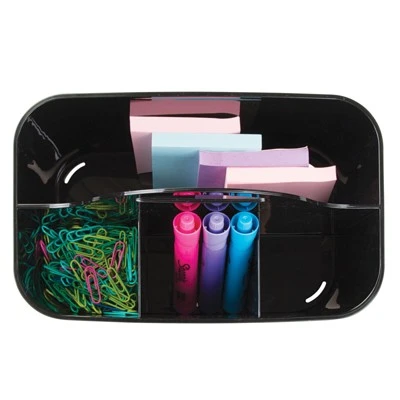 MDesign Plastic Office Storage Organizer Caddy Tote, Small, 2 Pack - Image 3