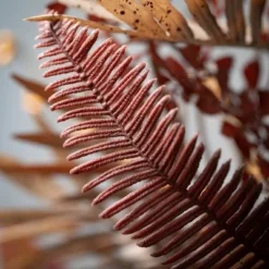 27"H Sullivans Fall Fern Wreath For Front Door, Brown