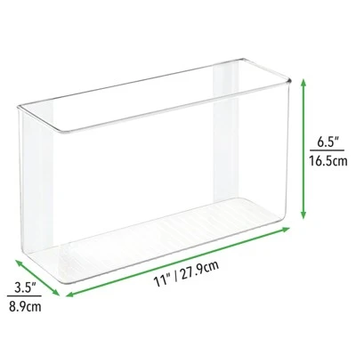 MDesign Modern Plastic Adhesive Storage Bin Container For Office, 2 Pack - Clear - Image 7