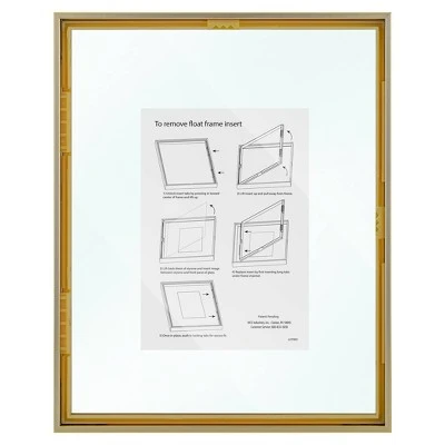8" X 10" Float Thin Metal Gallery Frame Brass - Project 62™ - Image 4