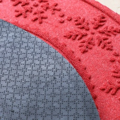 3' Aqua Shield Snowflake Tree Skirt Round Mat Red - Bungalow Flooring - Image 3