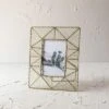 5X7 Inch Geo Picture Frame Brass Metal & Glass By Foreside Home & Garden