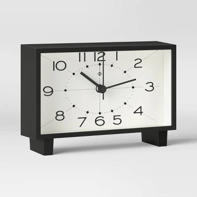 6" Rectangle Mantel Clock Black - Threshold™ - Image 2