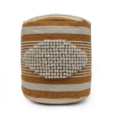 Lucknow Boho Handcrafted Fabric Cylinder Pouf - Christopher Knight Home - Image 11