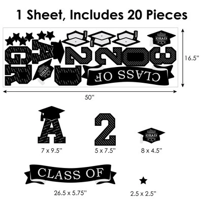 Big Dot Of Happiness Class Of 2023 Graduation Cheers Party Wall Decals Set Of 20 - Image 6
