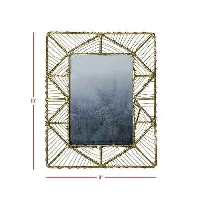 5X7 Inch Geo Picture Frame Brass Metal & Glass By Foreside Home & Garden - Image 6