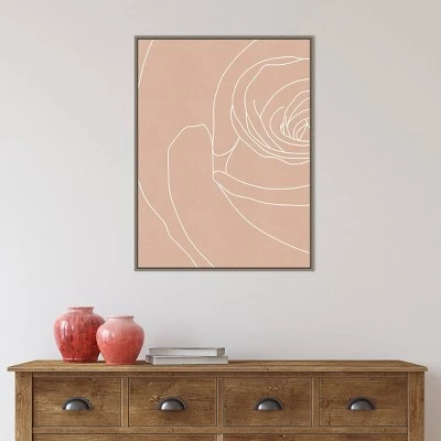 22" X 30" Blush Flowers III By Sarah Leonard Framed Canvas Wall Art Gray Wash - Amanti Art - Image 7