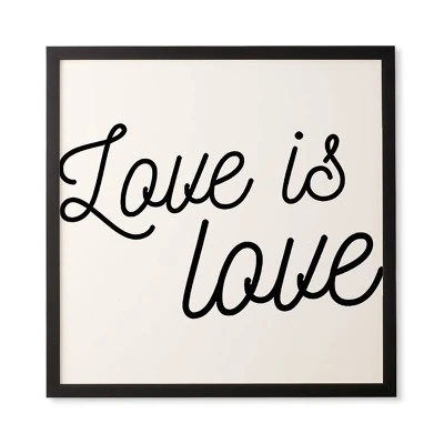 Eyesasdaggers Love Is Love Framed Wall Canvas Black/White - Deny Designs - Image 3