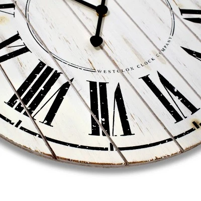 18" Plank Wood Wall Clock White - Westclox - Image 3