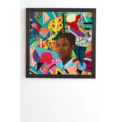 Jennikcole Life In Chaos And Peace Black/Green Framed Wall Canvas - Deny Designs - Image 5