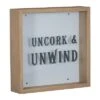 "Uncork & Unwind" Wooden Cork Holder Shadow Box - Foreside Home & Garden