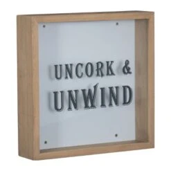 "Uncork & Unwind" Wooden Cork Holder Shadow Box - Foreside Home & Garden