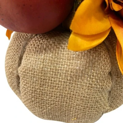 Northlight 9" Mixed Autumn Harvest Flora In A Pumpkin Basket Decoration - Image 4