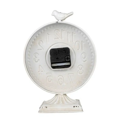 Bird Tabletop Clock White Metal - Foreside Home & Garden - Image 4