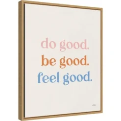 16" X 20" Do Good By Laura Marshall Framed Canvas Wall Art Light Brown - Amanti Art