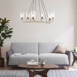 Trenton Cylinder Shade Chandelier Antique Brass - Ink+Ivy