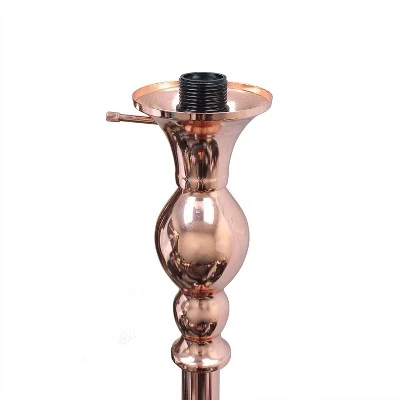 1 Light Torchiere Floor Lamp With Marbleized Glass Shade Rose Gold - Elegant Designs - Image 7