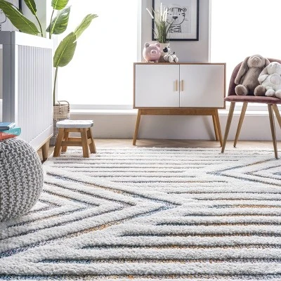 NuLOOM Bristol High-Low Geometric Tassel Area Rug - Image 7