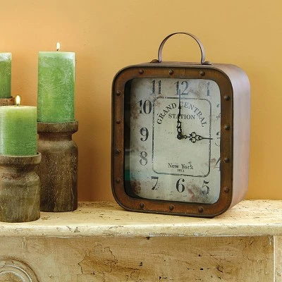 Square Industrial Table Clock - Stonebriar Collection - Image 2