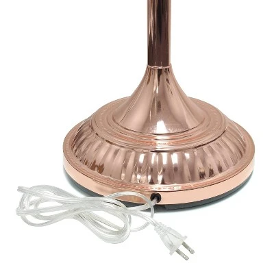 1 Light Torchiere Floor Lamp With Marbleized Glass Shade Rose Gold - Elegant Designs - Image 6