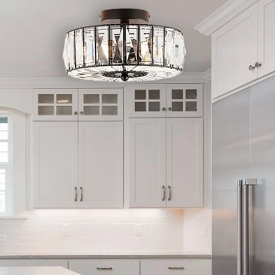 11.5" Crystalline Semi-Flush Mount Pendant Clear - River Of Goods - Image 6