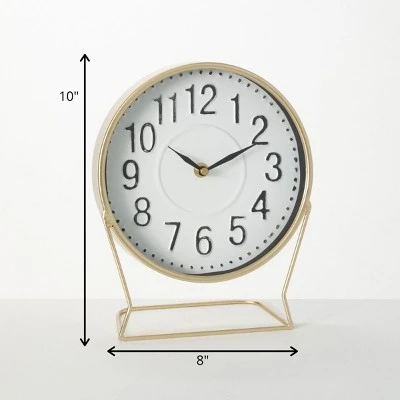 Sullivans Burnished Brass Desk Clock 10"H Gold - Image 3