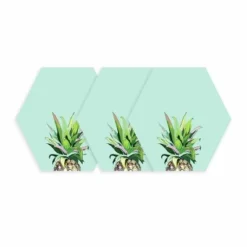 Pineapple Crown Dry Erase Hexagon Peel And Stick Wall Decal Green - RoomMates