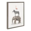 18" X 24" Slyvie Stacked Safari Animal Framed Canvas Wall Art By Amy Peterson Gray - Kate And Laurel