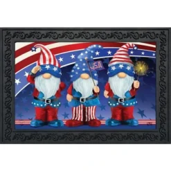 Patriotic Gnomes Doormat Humor Indoor Outdoor 30" X 18" Briarwood Lane