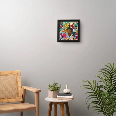 Jennikcole Life In Chaos And Peace Black/Green Framed Wall Canvas - Deny Designs - Image 4