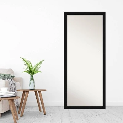 27" X 63" Non-Beveled Avon Black Full Length Floor Leaner Mirror - Amanti Art - Image 7