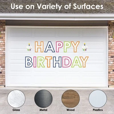 Big Dot Of Happiness Cheerful Happy Birthday - Peel And Stick Colorful Birthday Party Large Banner Wall Decals - Happy Birthday - Image 2