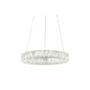 15.75" Metal/Crystal Adjustable Reese Pendant (Includes Energy Efficient Light Bulb) Chrome - JONATHAN Y