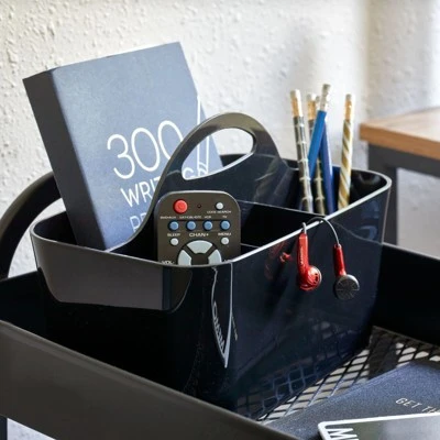 MDesign Plastic Office Storage Organizer Caddy Tote, Small, 2 Pack - Image 2