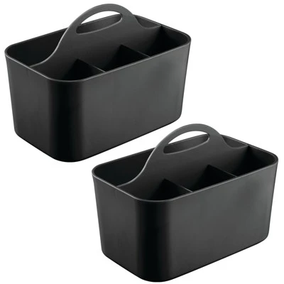 MDesign Plastic Office Storage Organizer Caddy Tote, Small, 2 Pack - Image 8