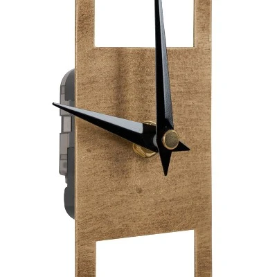 8" X 8" Urgo Numberless Metal Tabletop Clock Gold - Kate & Laurel All Things Decor - Image 3