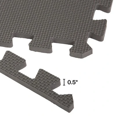 Foam Flooring Tiles - 12-Pack Interlocking EVA Foam Pieces - Non-Toxic Floor Padding For Playroom Gym Or Basement By Stalwart (Gray) - Image 5