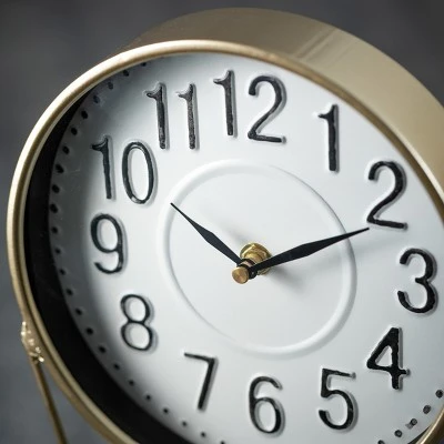 Sullivans Burnished Brass Desk Clock 10"H Gold