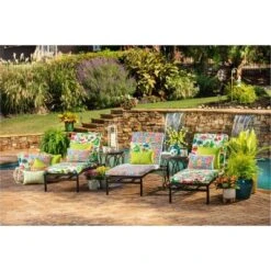 2pk Make It Rain Oversized Rectangular Outdoor Throw Pillow Zinnia Blue - Pillow Perfect