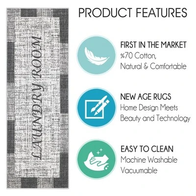 Sussexhome Non Skid Cotton Washable Laundry Room Runner Rug, 20" X 59" - Image 3