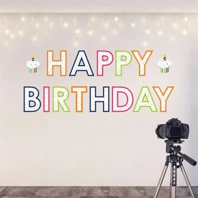 Big Dot Of Happiness Cheerful Happy Birthday - Peel And Stick Colorful Birthday Party Large Banner Wall Decals - Happy Birthday - Image 6