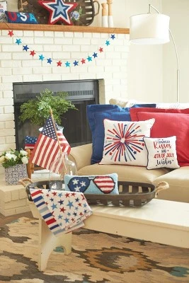 C&F Home 10" X 10" Sparkler Kisses & 4th Of July Wishes Embroidered Throw Pillow - Image 2