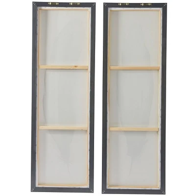 Set Of 2 Canvas Bird Feathers Framed Wall Arts With Silver Frames Blue - Olivia & May - Image 4