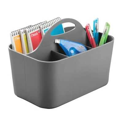 MDesign Plastic Office Storage Organizer Caddy Tote, Small, 2 Pack - Image 5