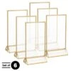 4 X 6 Picture Frames 6-Pack – Floating Frame Set For Table Numbers, Wedding Signs, Photos, Or Table Decor By Great Northern Party - Gold