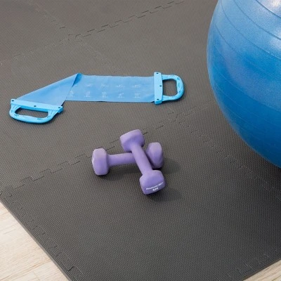 Foam Flooring Tiles - 18-Pack Interlocking EVA Foam Pieces Non-Toxic Floor Padding For Playroom Gym Or Basement By Stalwart (Gray) - Image 4