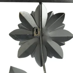 Set Of 2 Metal Floral Wall Decors With Black Frame Gray - Olivia & May