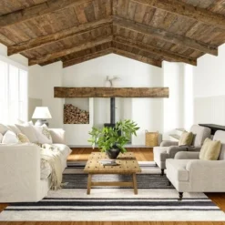 Lauren Liess X RugsUSA - Striped Wool Machine Washable Area Rug