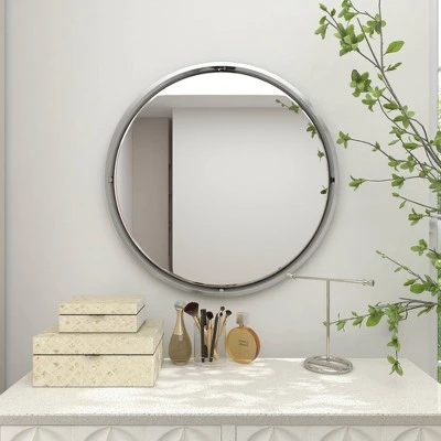 Contemporary Metal Wall Mirror Silver - Olivia & May - Image 9