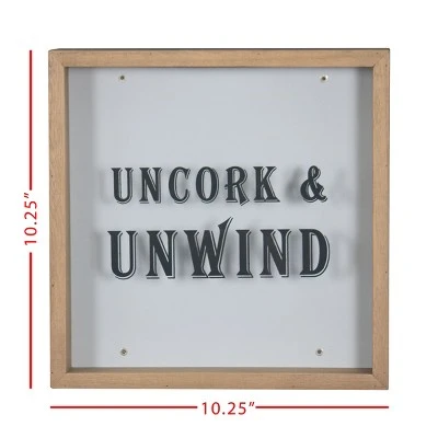 "Uncork & Unwind" Wooden Cork Holder Shadow Box - Foreside Home & Garden - Image 4